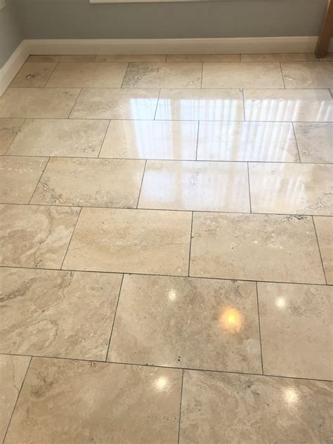 Travertine Kitchen Floor Polished In Stoke On Trent Tile Cleaners