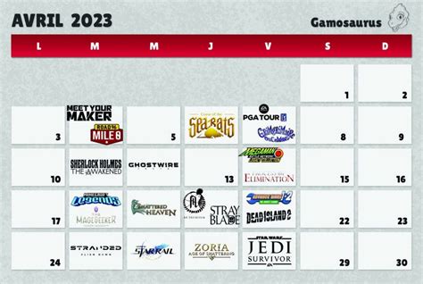 calendrier des sorties jeux vidéo du mois d avril 2023 gamosaurus