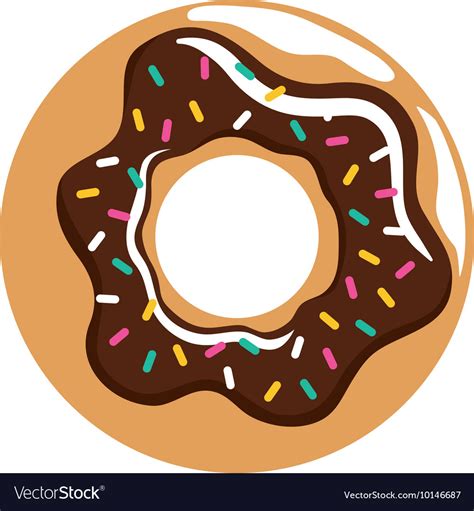 Donut Dessert Cute Sweet Icon Graphic Royalty Free Vector