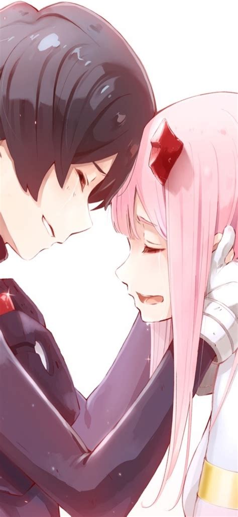 Anime couple gifs get the best gif on giphy. Download 1125x2436 Darling In The Franxx, Zero Two X Hiro, Romance, Couple, Profile View ...