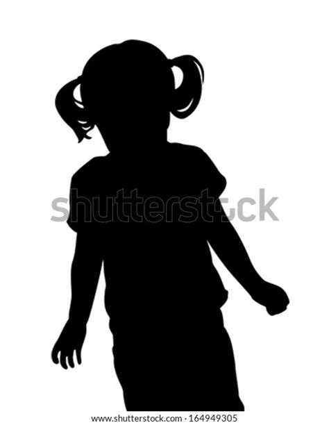 Little Girl Silhouette Stock Vector Royalty Free 164949305