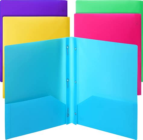 Mr Pen Folders With Pockets And Prong 5 Pack Plastic