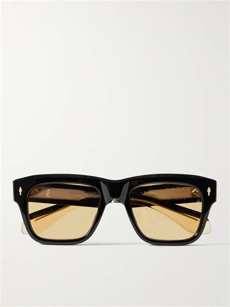 Jacques Marie Mage Cash Square Frame Acetate Sunglasses In Black For