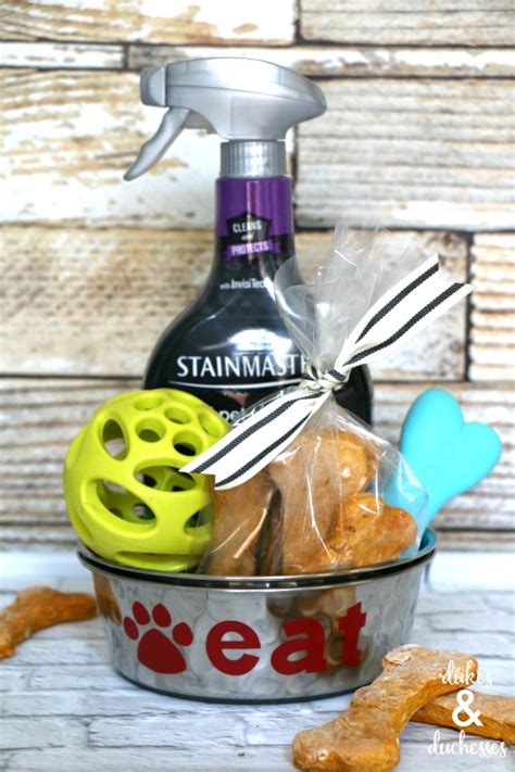 Dog travel essentials to have on hand in the car or in your travel bag. Homemade Pumpkin Dog Biscuits in a New Puppy Gift Basket ...