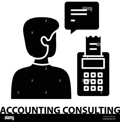 Accounting Consulting Icon Black Vector Sign With Editable Strokes
