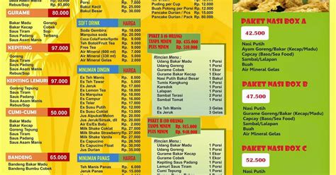 daftar harga menu gubug makan mang engking daftar harga