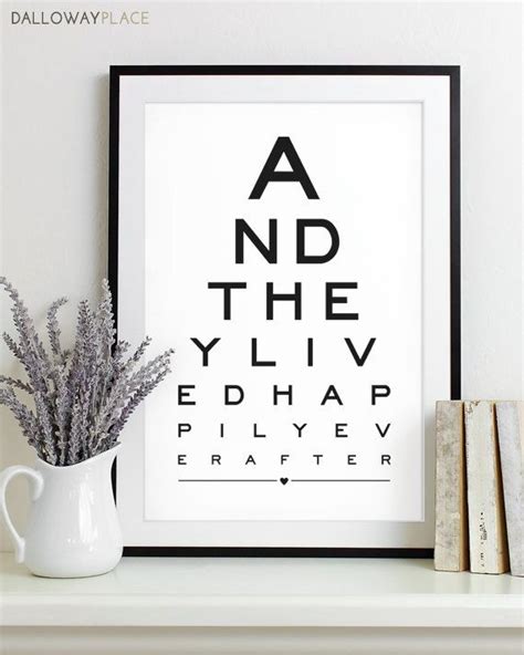 Wall Art Print Eye Chart Love Quote Art Typography Poster Anniversary