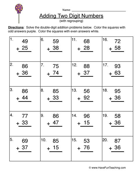 Double diqit subtraction with kegrouping. Double Digit Adding With Regrouping - Livinghealthybulletin