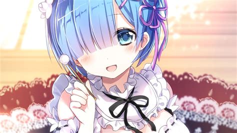 Desktop Wallpaper Rem Rezero Anime Girl Maid Hd Image