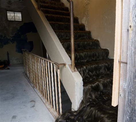 Staircase Covered In A Cascade Of Synthetic Human Hair Boing Boing
