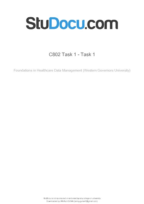 Solution C802 Task 1 Task 1 Studypool