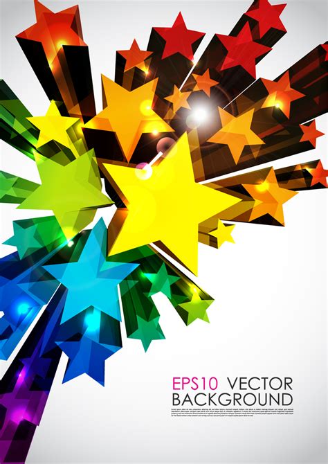 Abstract 3d Stars Vector Download