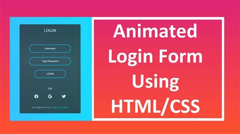 Amazing Animated Login Form Design Using Only Html And Css Youtube