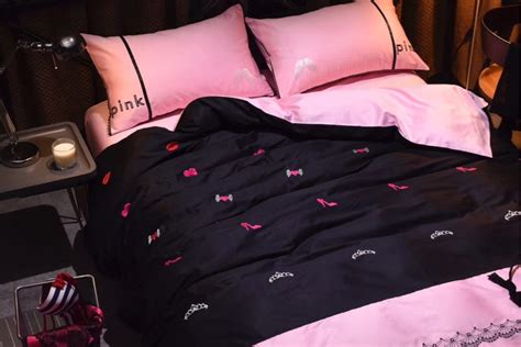 Victoria S Secret Pink Embroidery Egyptian Cotton Bedding Set Model 5