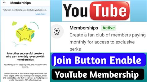 Youtube Membership Started Join Button Enable कैसे करें Youtube