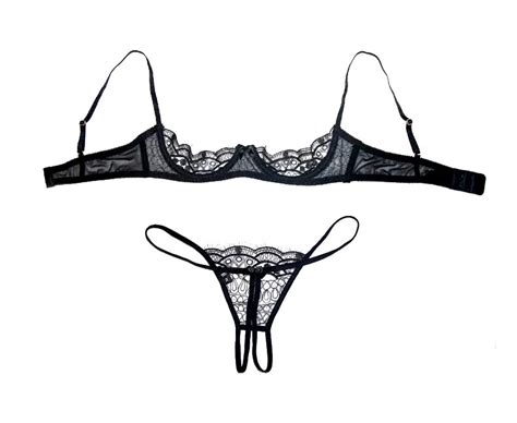 New Sexy Lace Push Up Open Cup Bra Sets Female Underwear Sexy Lace