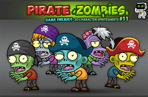 Pirate Zombies 2d Game Character Sprites 11 Gamedev Market