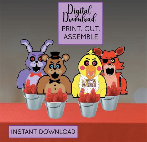 Five Nights At Freddys Party Supplies Decorations Digital Etsy