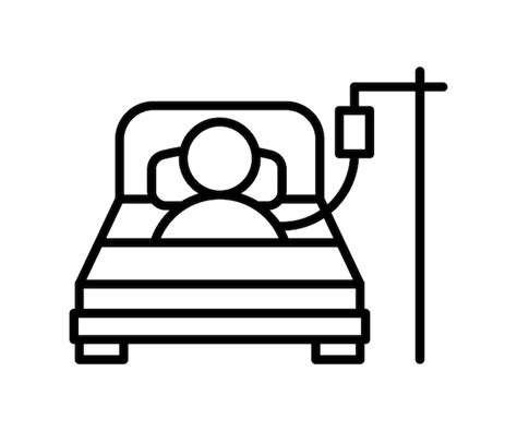 Premium Vector Person In Hospital Bed Patient Icon Vector Illustration