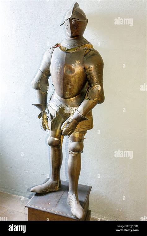Bamburgh Castle Medieval Knight Armor Armour Suit Exhibit Hi Res Stock