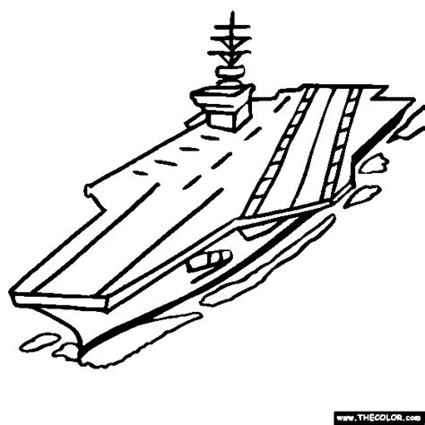 Gambar Nimitz Aircraft Carrier Navy Ship Coloring Page Pages Carriers