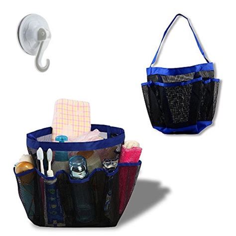 Portable Collapsible Shower Tote With 9 Pocket Storage Mesh Shower