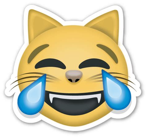 Rosto De Gato Com Lágrimas De Alegria Emoji Png Transparente Stickpng