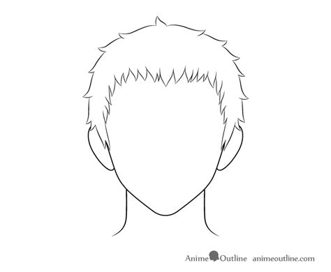 Anime Boy Hair Outline