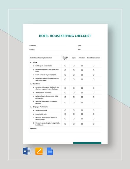 Hotel Housekeeping Checklist Template Flyer Template