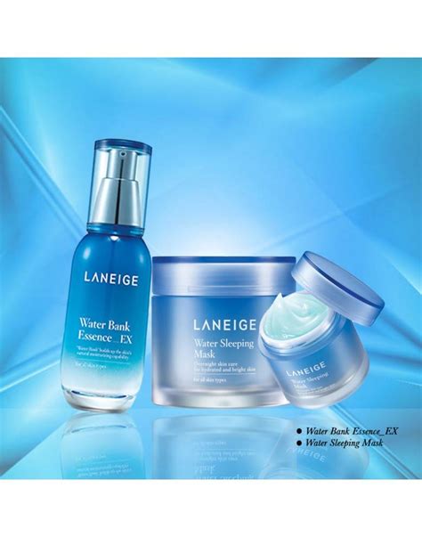 Laneige water bank hydro essence 70ml & moisture cream ex 50ml. Laneige Water Bank Set ( Essence_ex + Water Sleeping Mask ...