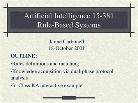 Ppt Artificial Intelligence 15 381 Rule Based Systems Powerpoint
