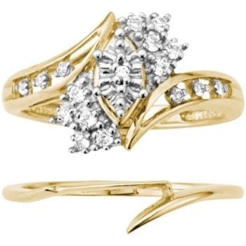 Everything from fine jewelry to costume jewelry and birthstones at affordable price, here at palmbeach jewelry. 10K Gold 1/5 ct tw Diamond Waterfall Bridal Set 5 in ...