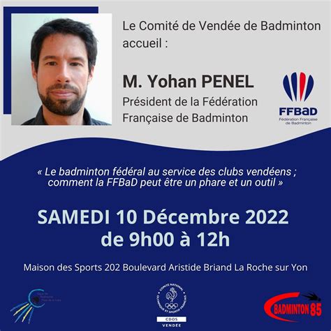 rencontre président ffbad 10 décembre comite de vendee de badminton