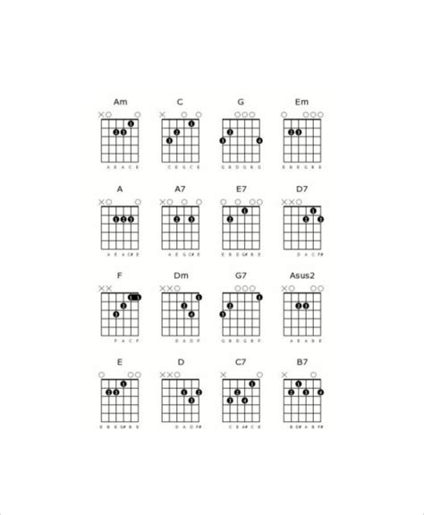 5 Blank Guitar Chord Charts Free Sample Example
