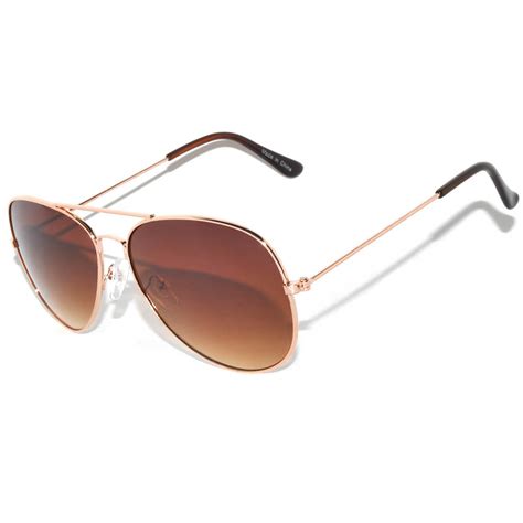 Owl ® Eyewear Aviator Sunglasses Gold Frame Brown Lens One Dozen Online