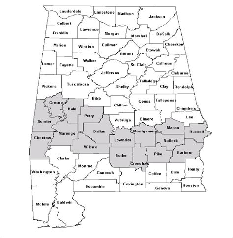 Traditional Counties Of The Alabama Black Belt Source