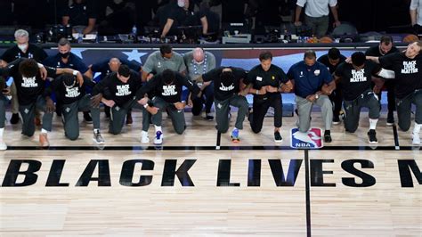 Nba Players Kneel During Anthem In Black Lives Matter Protest At Restart Nba News Sky Sports