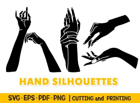Hands Silhouette Svg Files For Cricut Female Hands Svg Cut Etsy