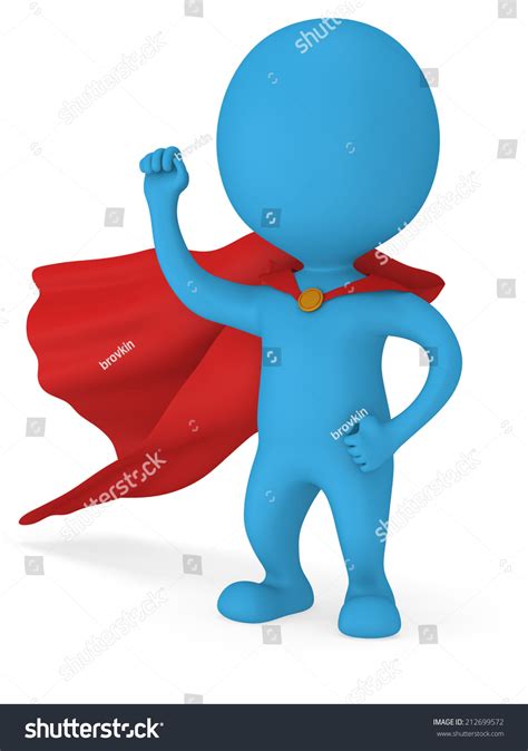 Man Brave Superhero Red Cloak Sign Stock Illustration 212699572