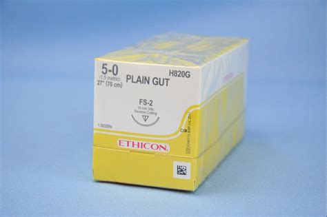 Ethicon Suture H820g 5 0 Plain Gut 27 Fs 2 Cutting Esutures