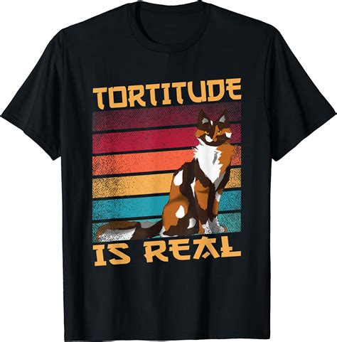 Funny Vintage Tortie Cat Tortoise Shell Tortitude Is Real T Shirt