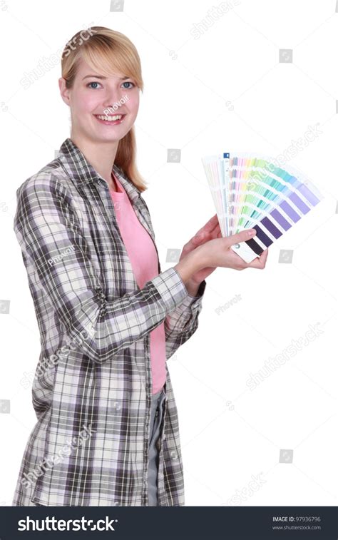 Female Painter Holding Color Charts Stock Photo Shutterstock