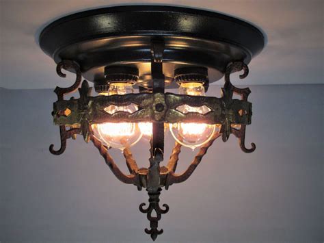 Seguso murano flower ceiling lamp. Vintage Antique Flush Mount Spanish Revival Gothic Ceiling ...
