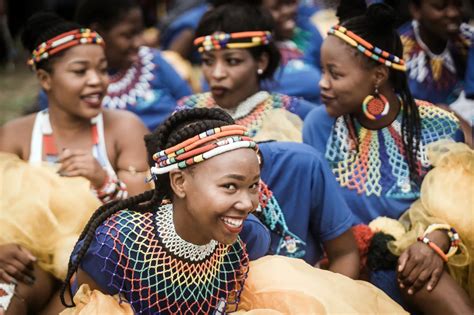 Women Dressed In Zulu Traditional Regalia Join Thousands Of People For The King Shaka Day