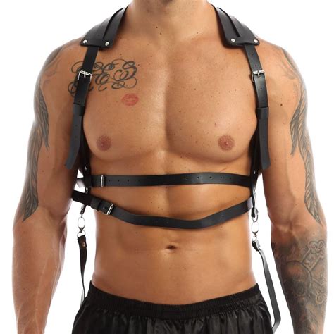 fast worldwide shipping pu leather male costume full men s gothic body chest harness belt punk