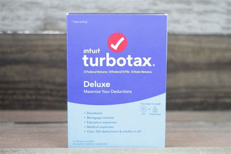 Intuit Turbotax Deluxe Federal State Return E File 2019 Tax Software