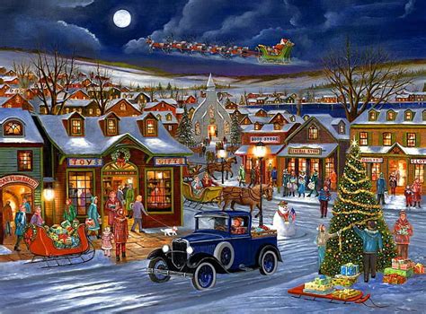 Rejoice Christmas Bonito Eve Lights Moon Car Village Frost