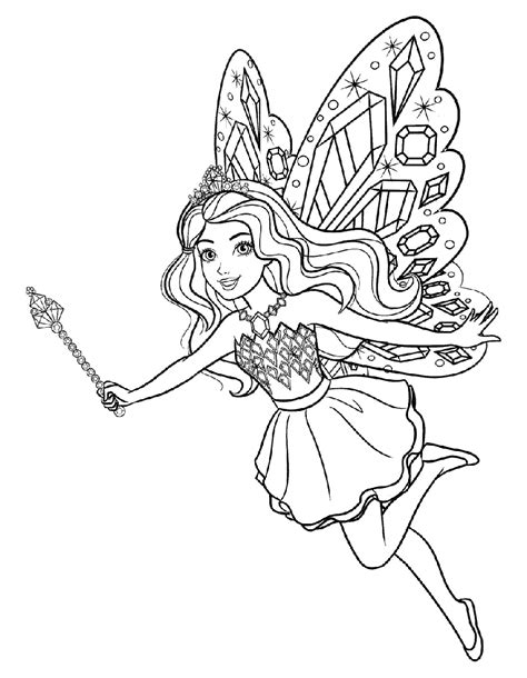 Beautiful Barbie Princess Coloring Page Free Printable Coloring Pages