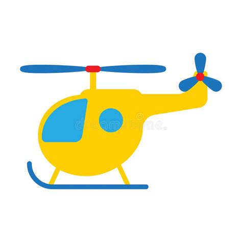 Ilustración Vectorial Plana Del Helicóptero De Juguete De Dibujos