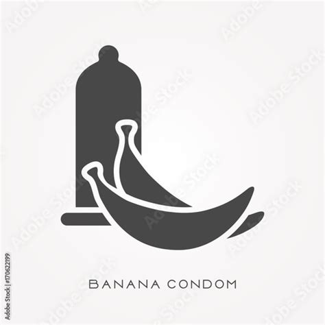 Silhouette Icon Banana Condom Stock Image And Royalty Free Vector